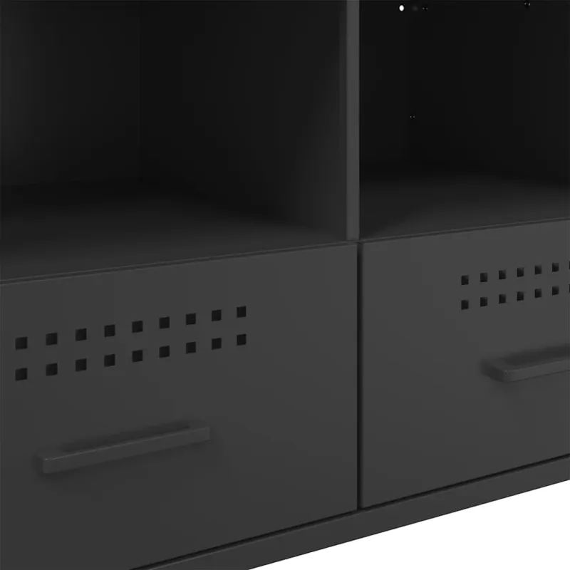 Televizoriaus spintelės, 2vnt., juodos, 68x39x50,5cm, plienas