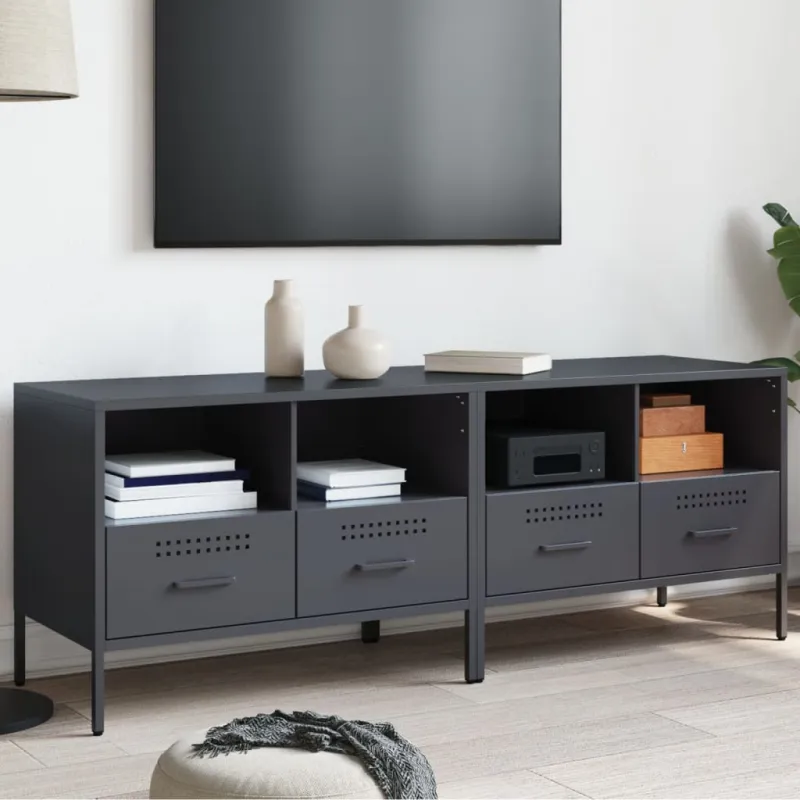TV spintelės, 2vnt., antracito, 68x39x50,5cm, plienas