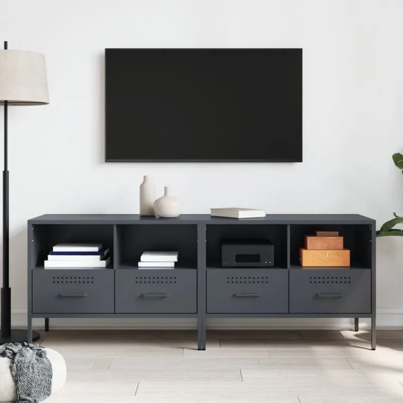 TV spintelės, 2vnt., antracito, 68x39x50,5cm, plienas