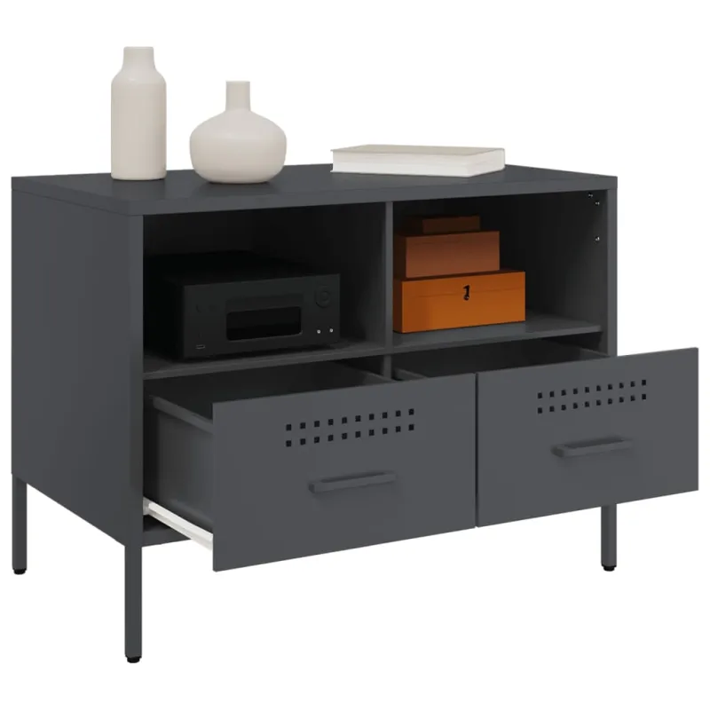 TV spintelės, 2vnt., antracito, 68x39x50,5cm, plienas