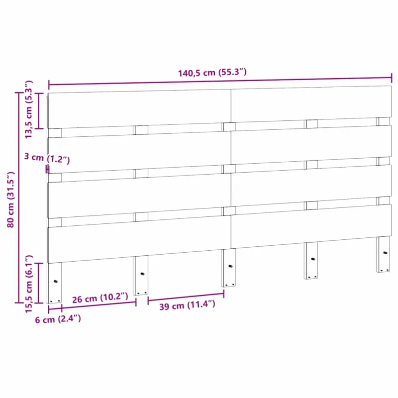 Galvūgalis Ruda 140,5 x 3 x 80 cm Kietos pušies mediena