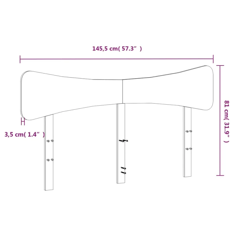 Galvūgalis, baltos spalvos, 140cm, pušies medienos masyvas