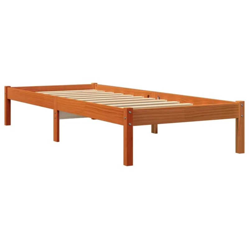 Lovos rėmas su be čiužinio, ruda, 75x190cm, pušies masyvas