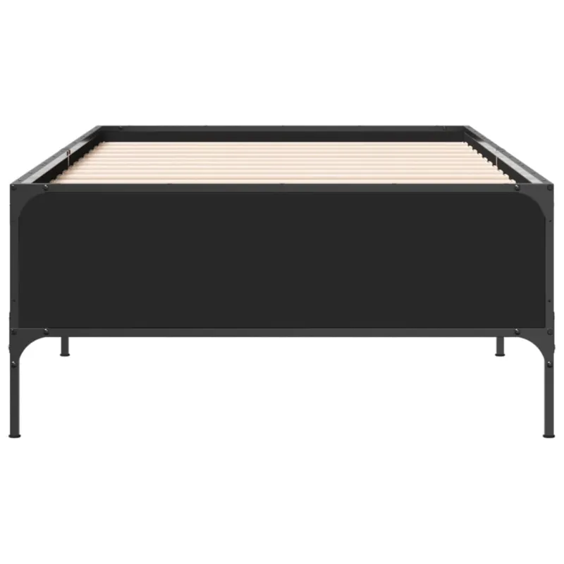 Lovos rėmas, juodas, 75x190cm, apdirbta mediena ir metalas