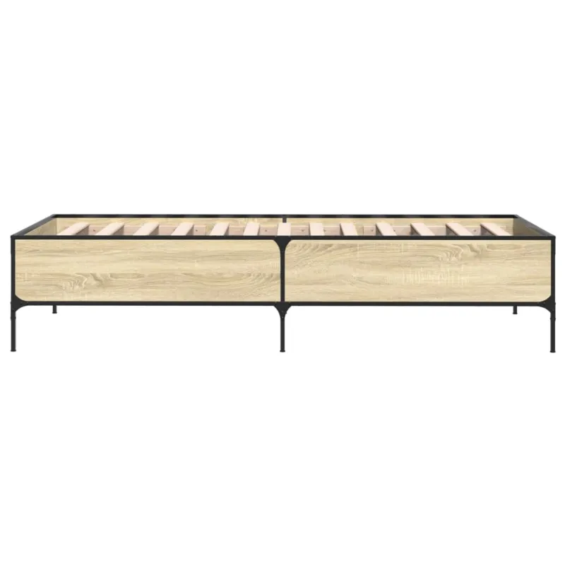 Lovos rėmas, ąžuolo, 75x190cm, apdirbta mediena ir metalas