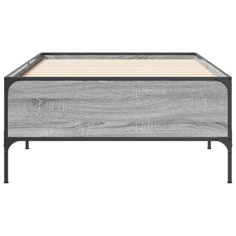 Lovos rėmas, pilkas ąžuolo, 75x190cm, apdirbta mediena/metalas