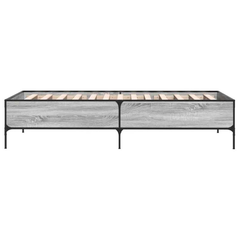 Lovos rėmas, pilkas ąžuolo, 75x190cm, apdirbta mediena/metalas