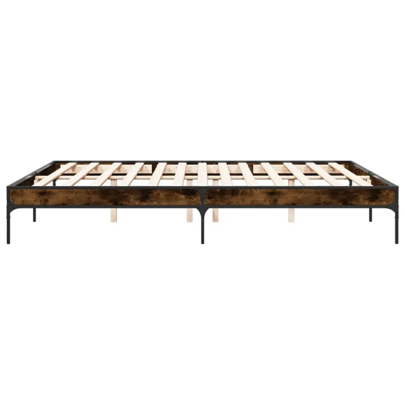 Lovos rėmas, dūminio ąžuolo, 200x200cm, mediena ir metalas
