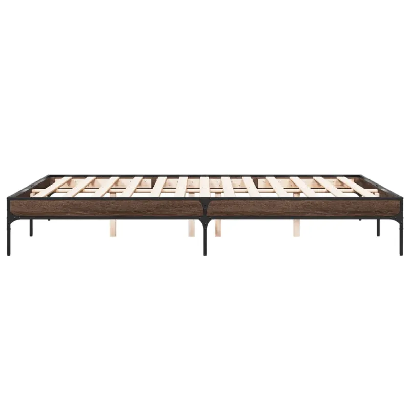 Lovos rėmas, rudas ąžuolo, 150x200cm, apdirbta mediena/metalas