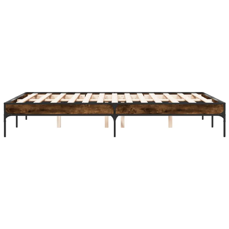 Lovos rėmas, dūminio ąžuolo, 120x200cm, mediena ir metalas