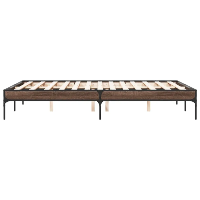 Lovos rėmas, rudas ąžuolo, 135x190cm, apdirbta mediena/metalas