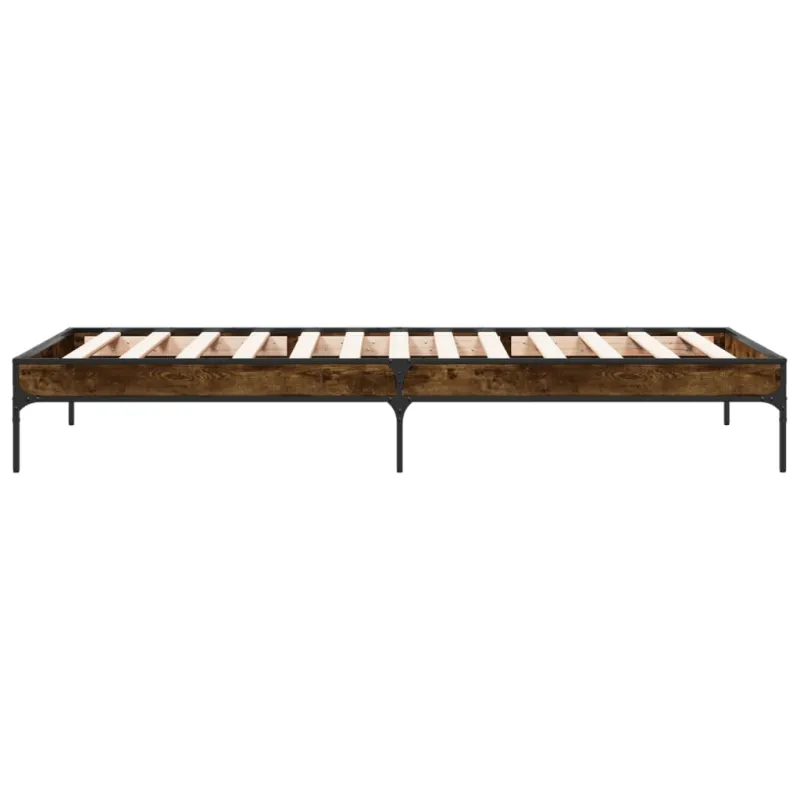 Lovos rėmas, dūminio ąžuolo, 90x190cm, mediena ir metalas