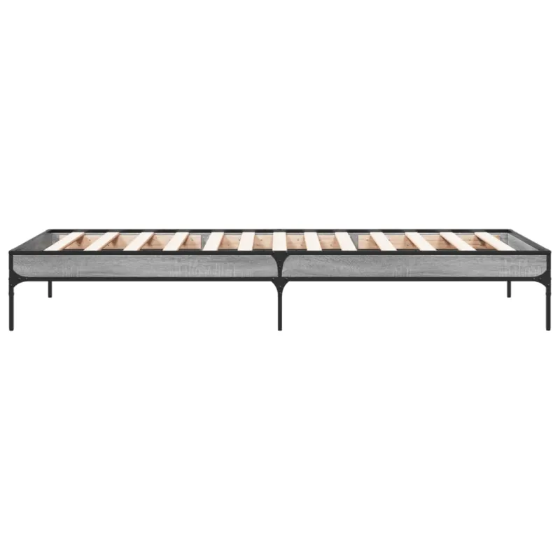 Lovos rėmas, pilkas ąžuolo, 75x190cm, apdirbta mediena/metalas