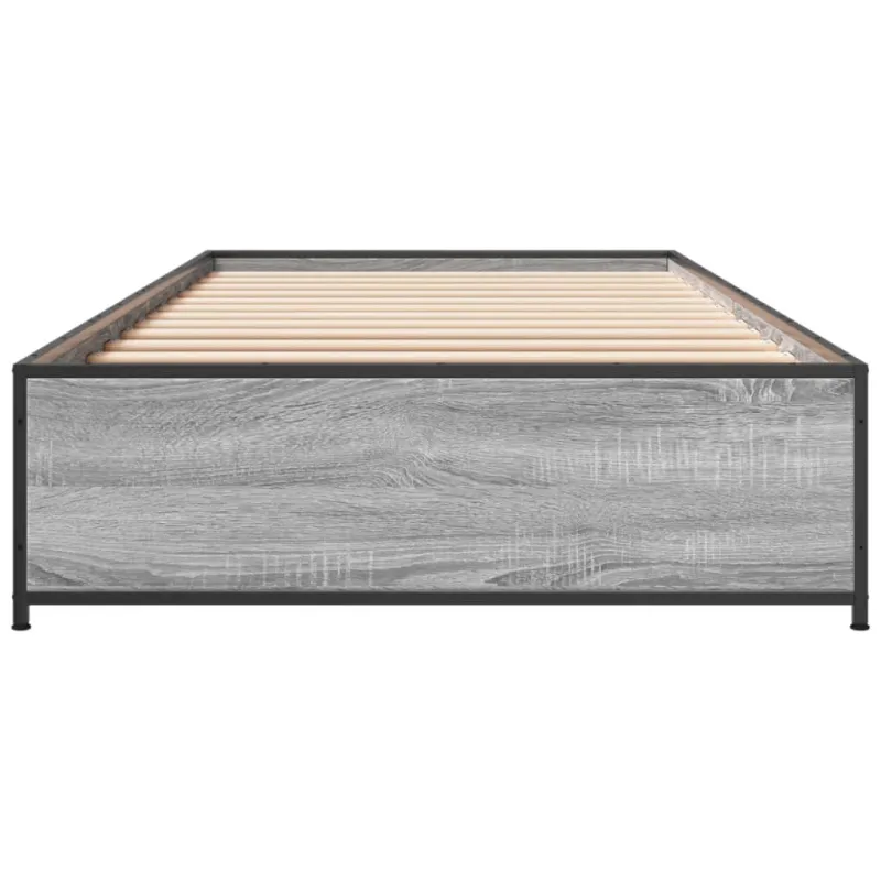 Lovos rėmas, pilkas ąžuolo, 100x200cm, apdirbta mediena/metalas