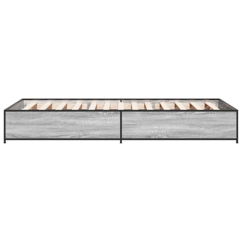 Lovos rėmas, pilkas ąžuolo, 100x200cm, apdirbta mediena/metalas