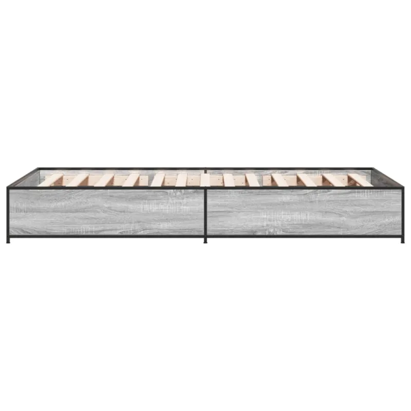 Lovos rėmas, pilkas ąžuolo, 90x200cm, apdirbta mediena/metalas