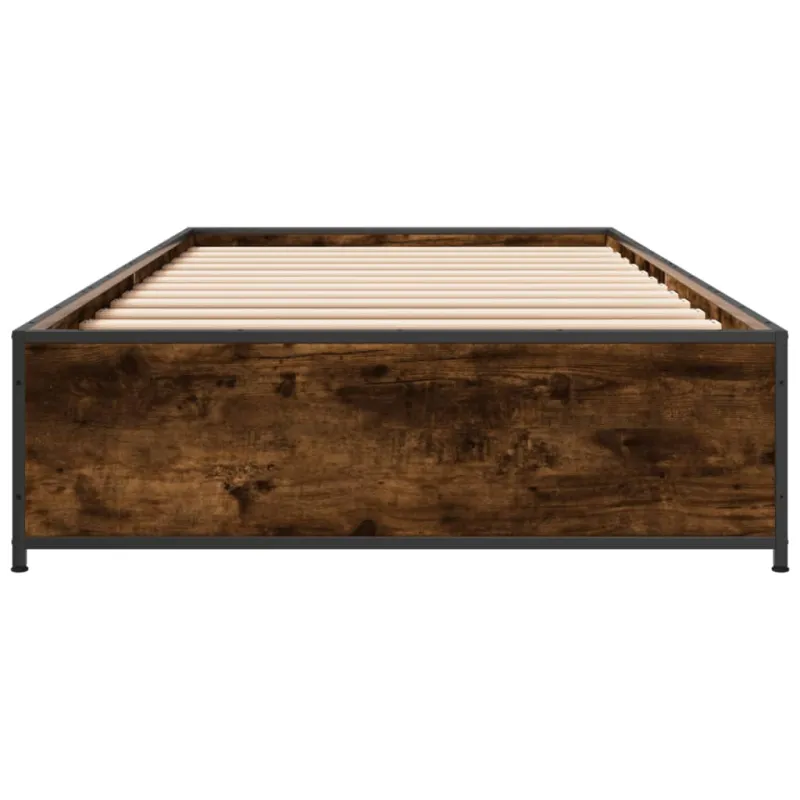 Lovos rėmas, dūminio ąžuolo, 75x190cm, apdirbta mediena/metalas