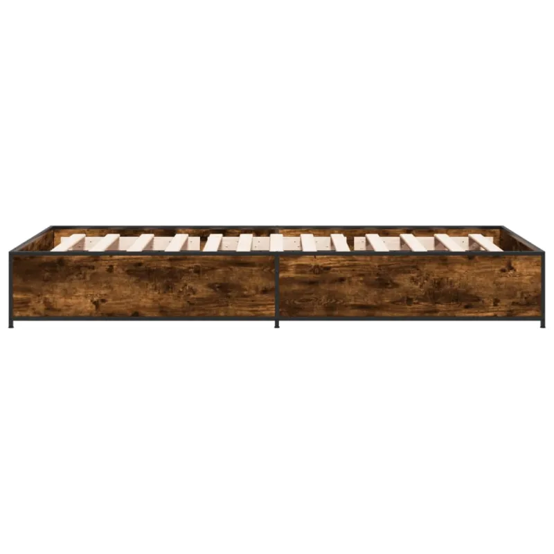 Lovos rėmas, dūminio ąžuolo, 75x190cm, apdirbta mediena/metalas