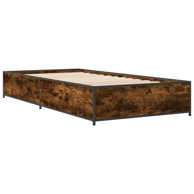 Lovos rėmas, dūminio ąžuolo, 75x190cm, apdirbta mediena/metalas
