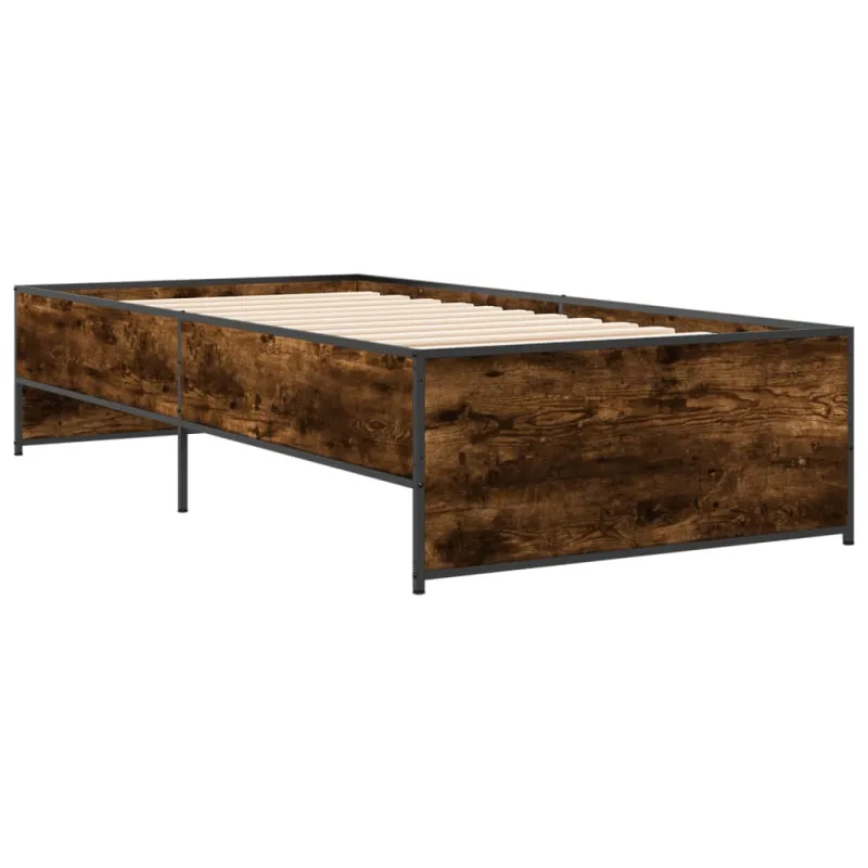 Lovos rėmas, dūminio ąžuolo, 90x200cm, mediena ir metalas