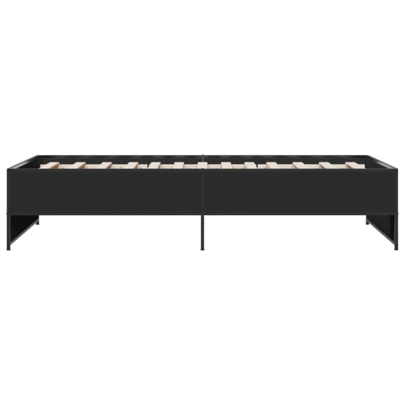 Lovos rėmas, juodas, 90x190cm, apdirbta mediena ir metalas