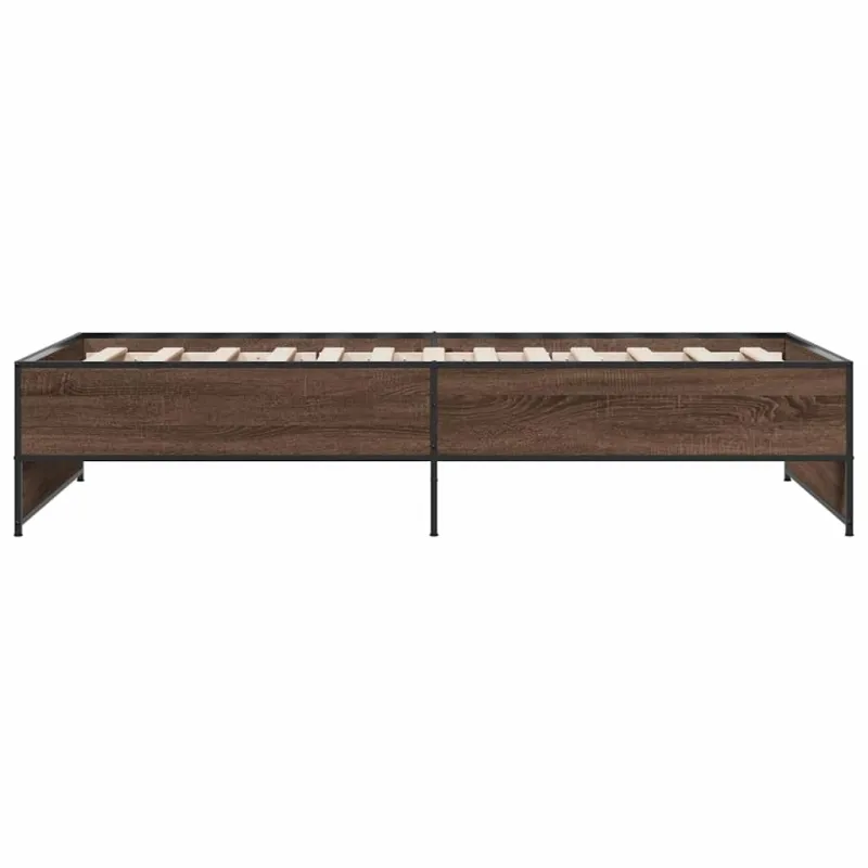 Lovos rėmas, rudas ąžuolo, 90x190cm, apdirbta mediena/metalas