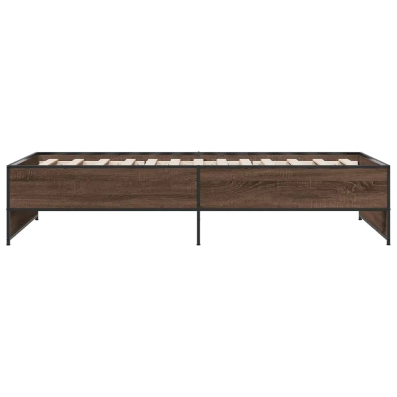 Lovos rėmas, rudas ąžuolo, 75x190cm, apdirbta mediena/metalas