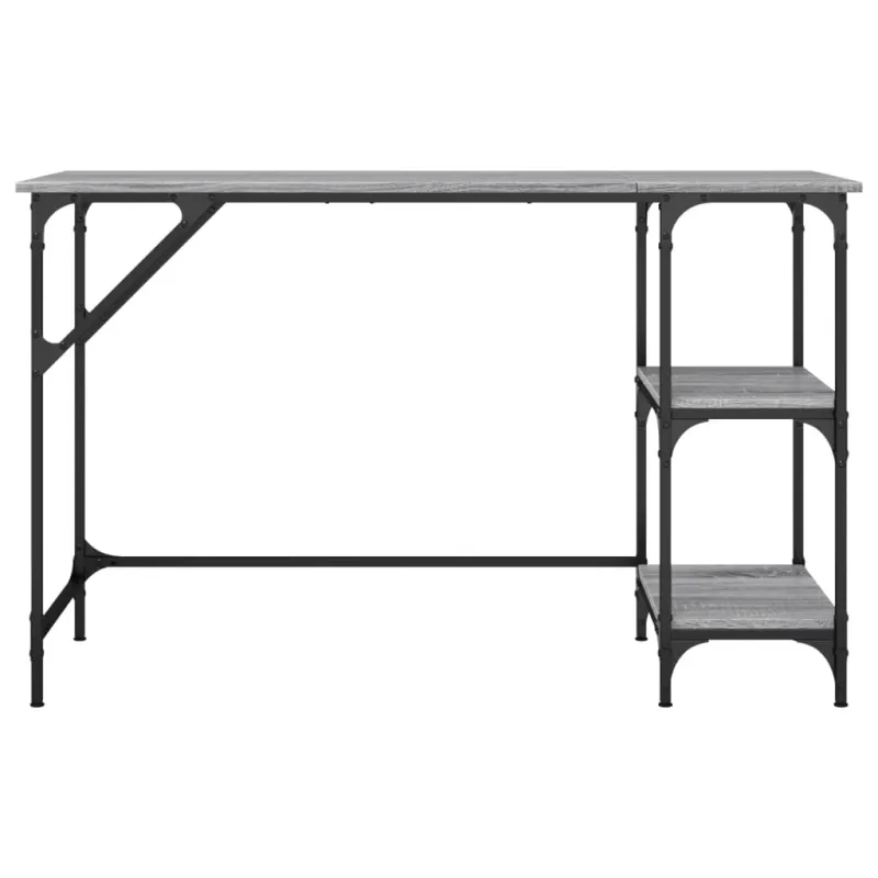 Rašomasis stalas, pilkas ąžuolo, 120x50x75cm, metalas/mediena
