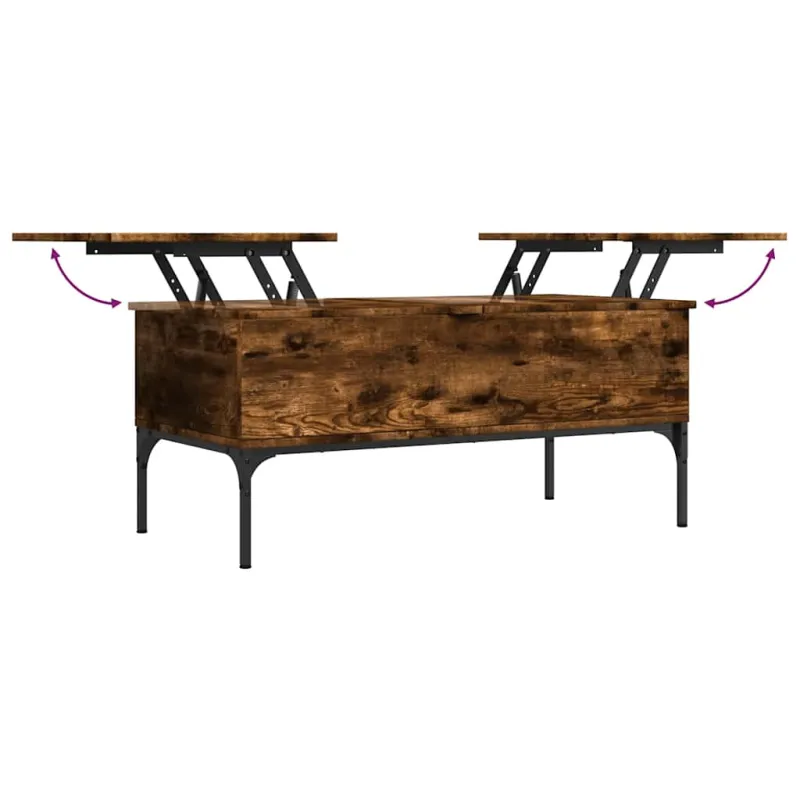 Kavos staliukas, dūminio ąžuolo, 100x50x45cm, mediena/metalas