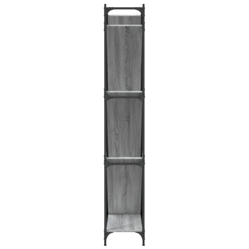 Knygų spinta, pilka ąžuolo, 79x30x180cm, mediena ir metalas