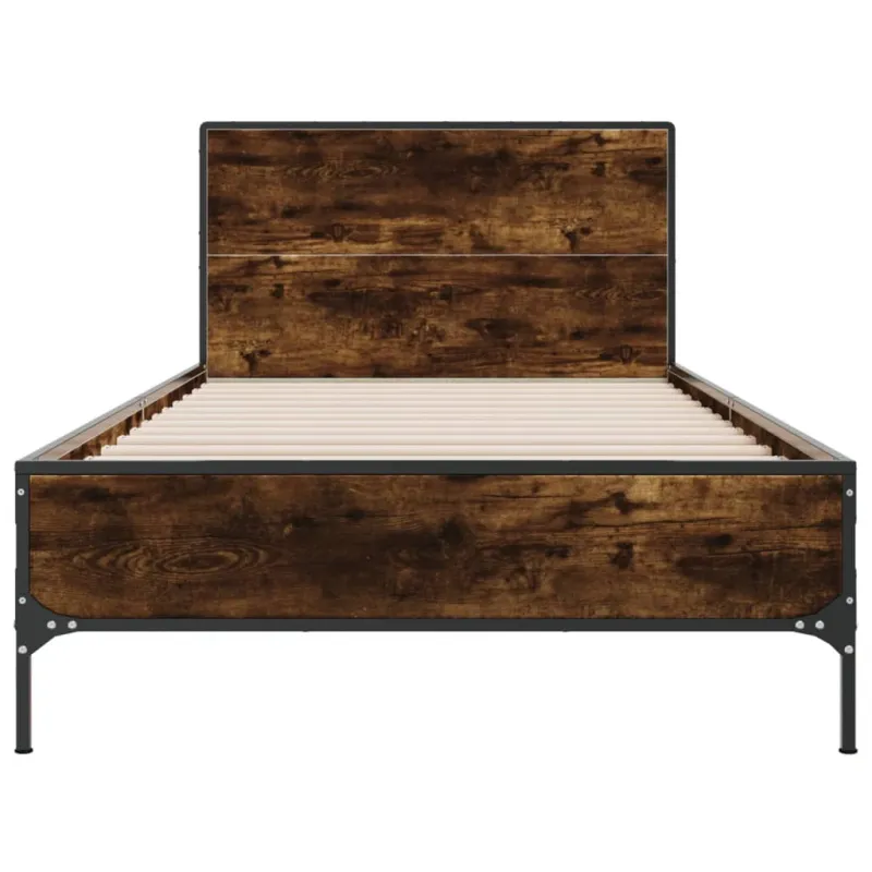 Lovos rėmas, dūminio ąžuolo, 75x190cm, apdirbta mediena/metalas