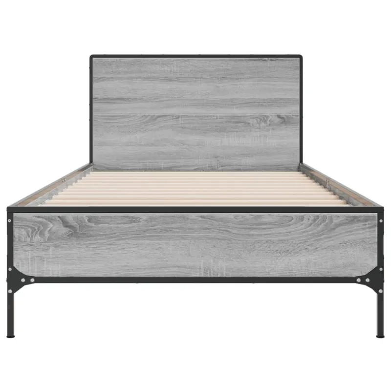 Lovos rėmas, pilkas ąžuolo, 75x190cm, apdirbta mediena/metalas