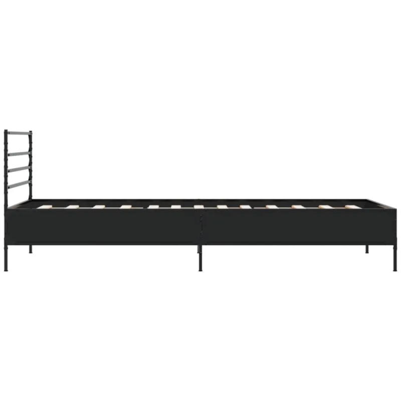Lovos rėmas, juodas, 75x190cm, apdirbta mediena ir metalas