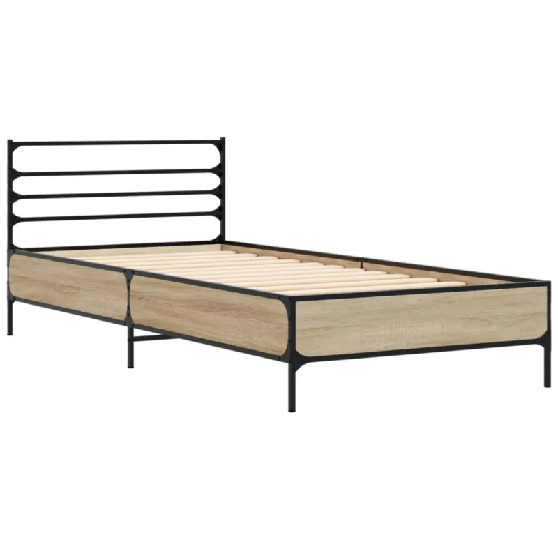 Lovos rėmas, ąžuolo, 75x190cm, apdirbta mediena ir metalas