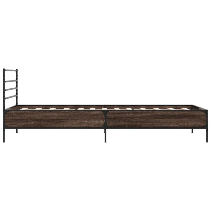Lovos rėmas, rudas ąžuolo, 75x190cm, apdirbta mediena/metalas