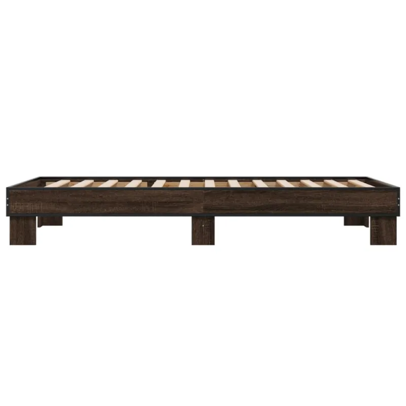 Lovos rėmas, rudas ąžuolo, 90x190cm, apdirbta mediena/metalas