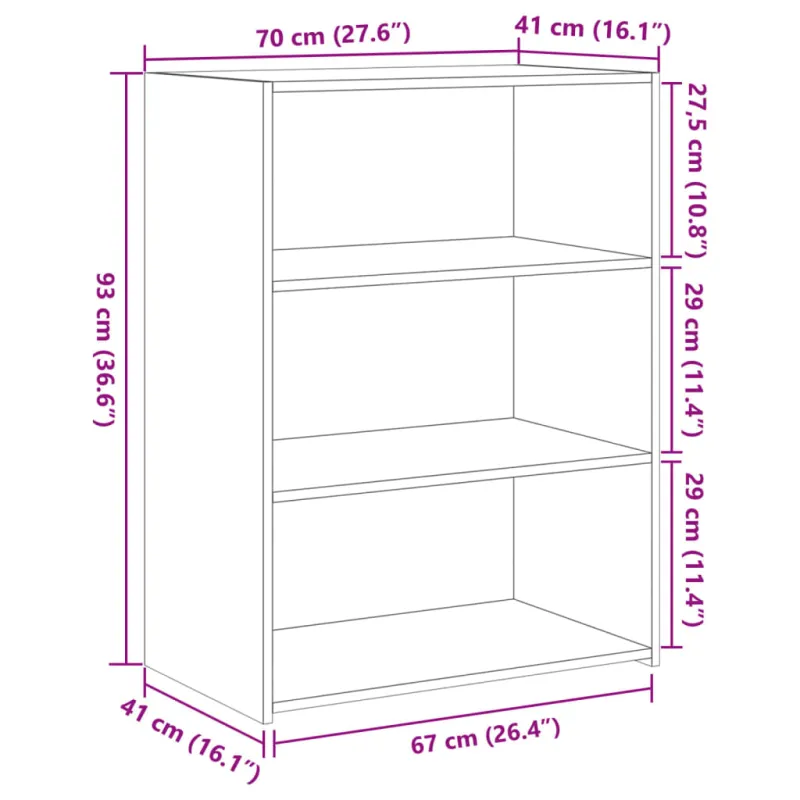 Šoninė spintelė, juodos spalvos, 70x41x93cm, apdirbta mediena