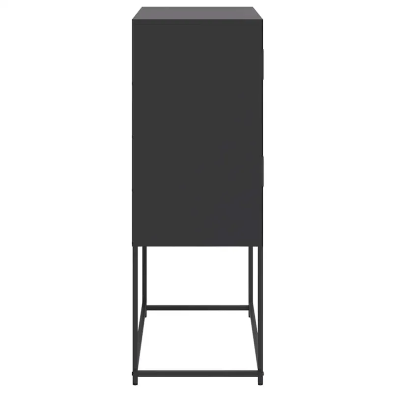 Šoninė spintelė, juodos spalvos, 68,5x38,5x107cm, plienas