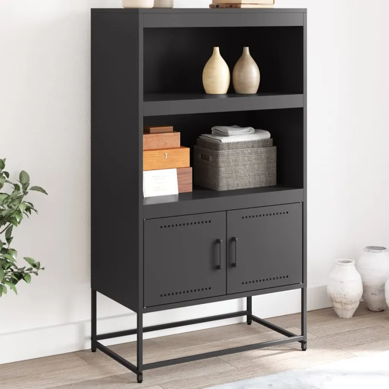 Komoda, juodos spalvos, 68,5x38,5x123,5cm, plienas