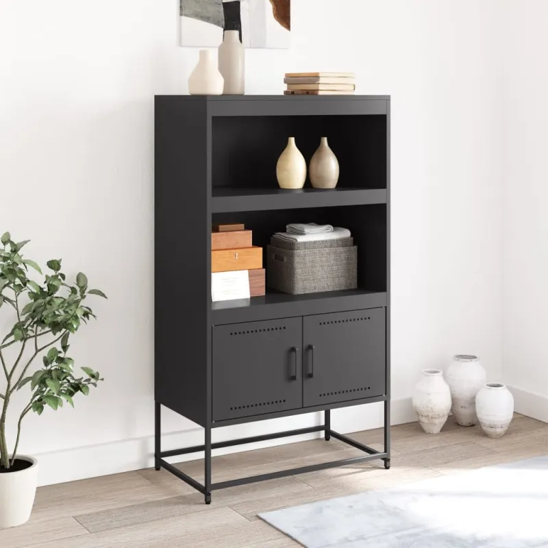 Komoda, juodos spalvos, 68,5x38,5x123,5cm, plienas