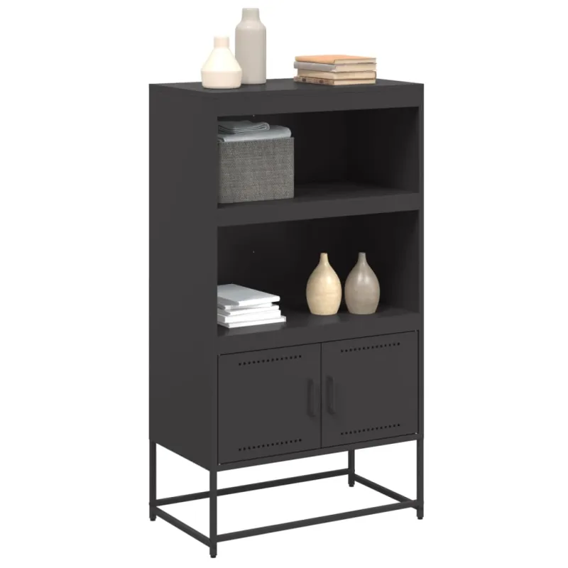 Komoda, juodos spalvos, 68,5x38,5x123,5cm, plienas