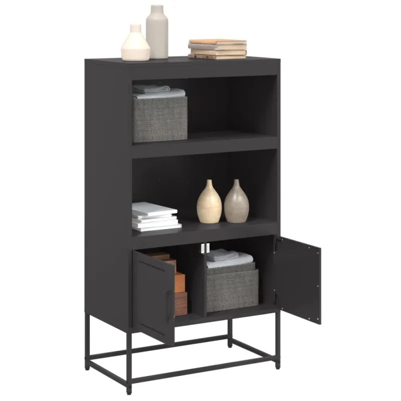 Komoda, juodos spalvos, 68,5x38,5x123,5cm, plienas