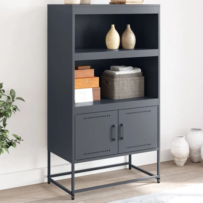 Komoda, antracito spalvos, 68,5x38,5x123,5cm, plienas