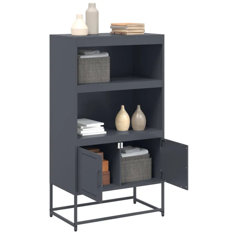Komoda, antracito spalvos, 68,5x38,5x123,5cm, plienas