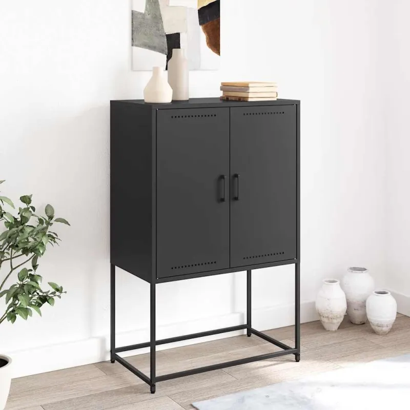 Komoda, juodos spalvos, 68,5x38,5x107cm, plienas