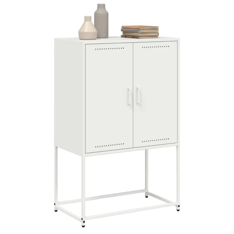 Komoda, baltos spalvos, 68,5x38,5x107cm, plienas
