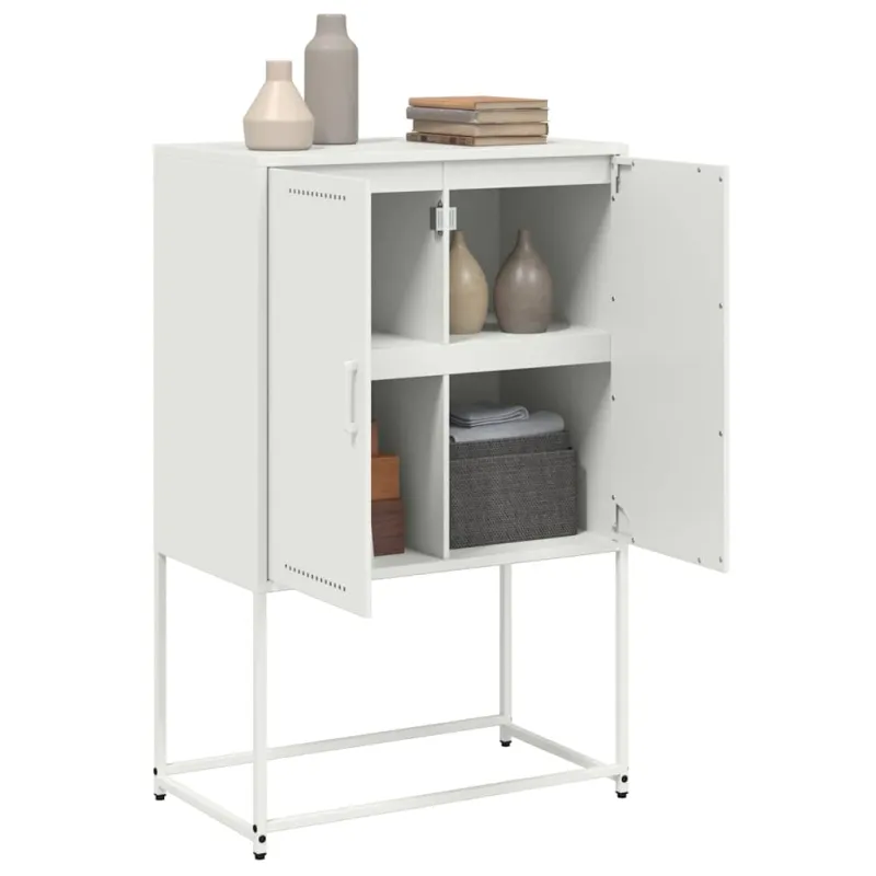 Komoda, baltos spalvos, 68,5x38,5x107cm, plienas