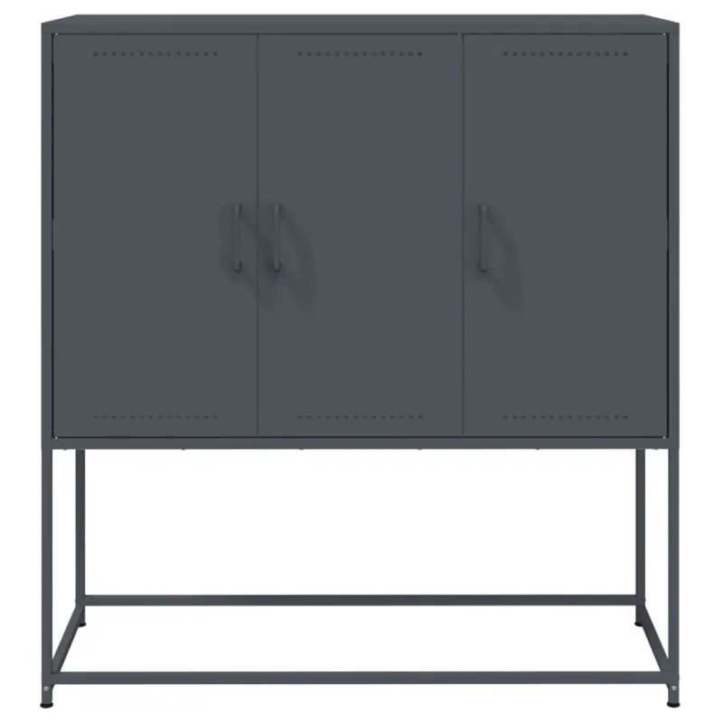 Komoda, antracito spalvos, 100,5x39x107cm, plienas
