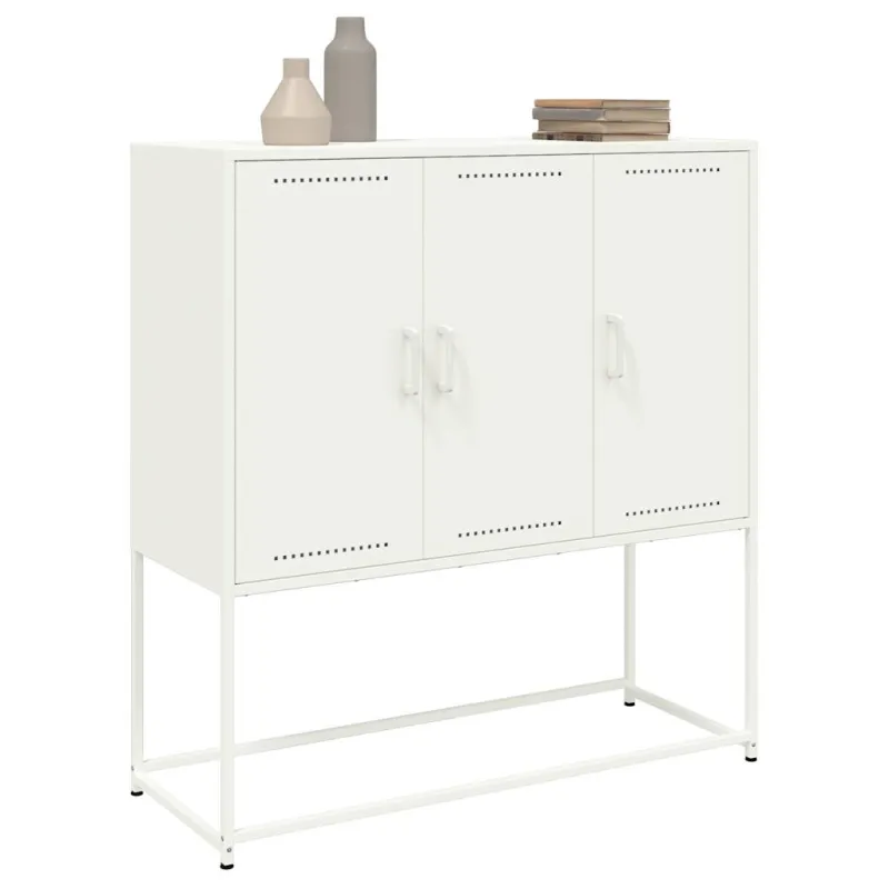 Komoda, baltos spalvos, 100,5x39x107cm, plienas