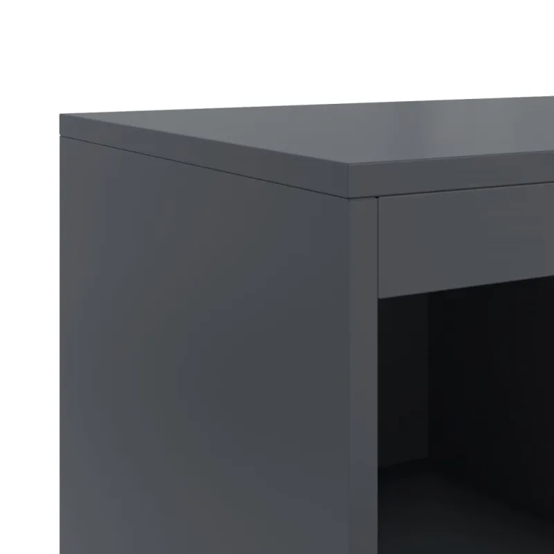 Šoninė spintelė, antracito spalvos, 100,5x39x107cm, plienas